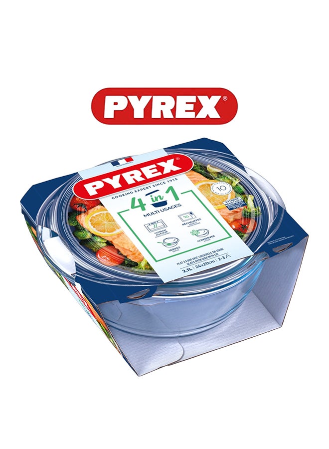 Pyrex Essential Casserole Round 2.1L - Durable Borosilicate Glass for Versatile Cooking and Serving - Image 1