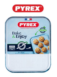 PYREX Pyrex Bake & Enjoy Baking Tray 32x26cm - Durable, Multi-Purpose Glass Tray for Baking and Serving  - Image 1