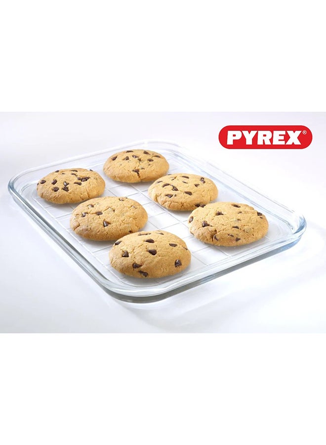 PYREX - Pyrex Bake & Enjoy Baking Tray 32x26cm - Durable, Multi-Purpose Glass Tray for Baking and Serving - Image 1