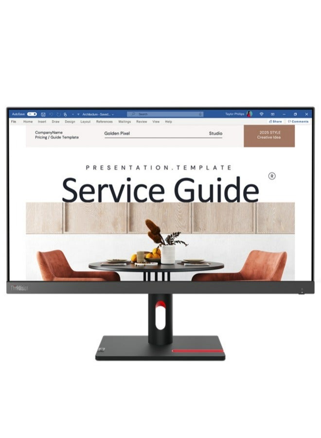 23.8" Inch ThinkVision S24i-30 Monitor (1920x1080) IPS Display, FHD Resolution, 100Hz Refresh Rate, 4ms (Extreme Mode) Response Time, 16.7m Color Support, Anti-Glare Feature - 63DE-KAT3SD | Black - pnsku/N70139796V/45/_/1736174842/77bdb3e1-5014-4998-9334-25d1ca396f18