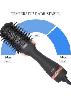 Hair Dryer Brush Hot Air Styler One Step Hair Dryer Comb Negative Ionic for Straightening Curling Drying Tool Black and Gold - pnsku/N70139824V/45/_/1736222472/96936f60-835c-46be-baa2-05b9603eacfd