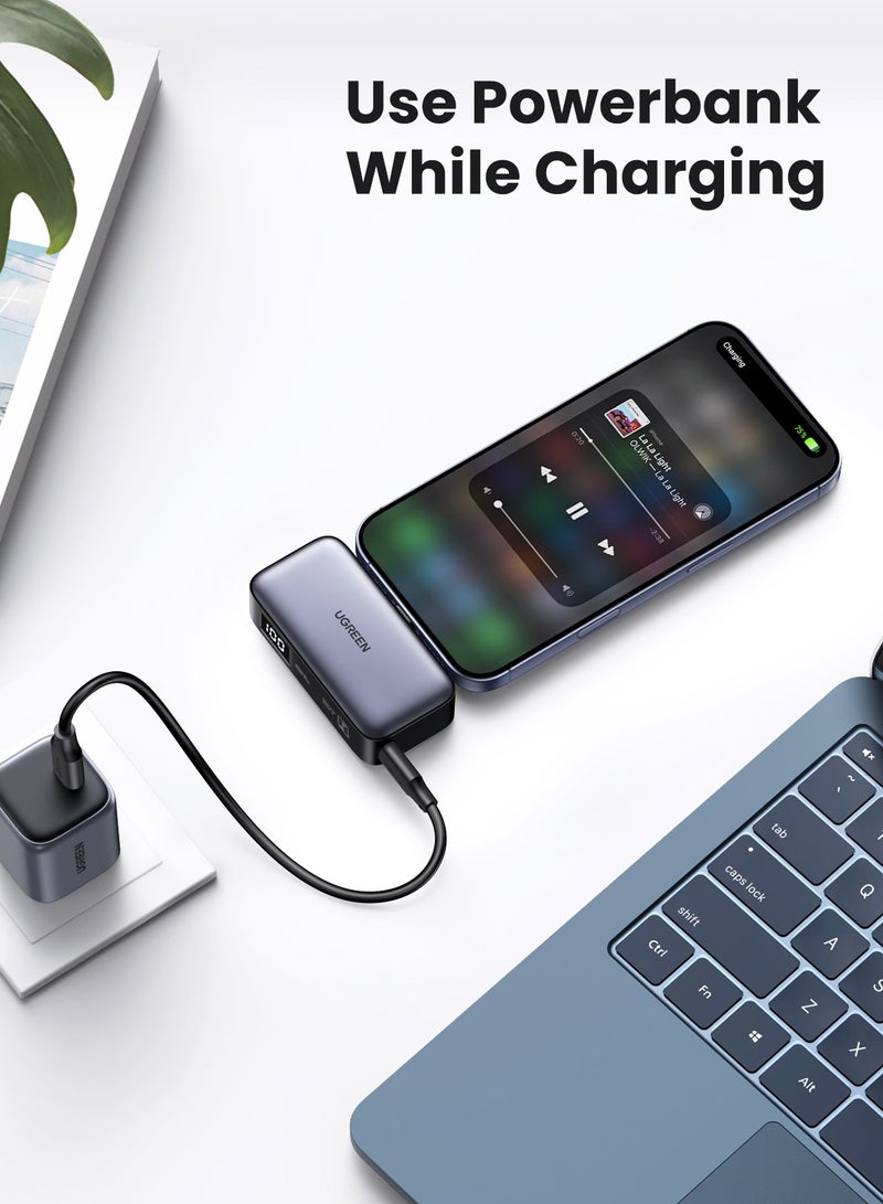 Ugreen - 5000 mAh Power Bank, Easy To Use And Carry 20W Fast Charging Backup Charger With Stand, Compatible With iPhone 16 15 Pro Max, Galaxy S24 S23 Ultra, Xiaomi Huawei OPPO - Black - Image 1