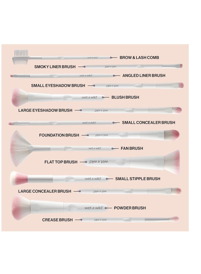 Wet N Wild - Eyebrow and Liner Brush, Dual-Ended Precision, Angled for Definition, Ergonomic Handle for Comfortable Precision Control, Cruelty-Free & Vegan White - Image 1