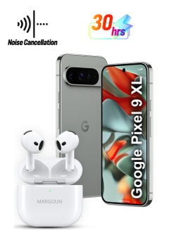 Premium Wireless Earbuds with ANC and 30-Hour Battery Life for Google Pixel 9 XL - White-1