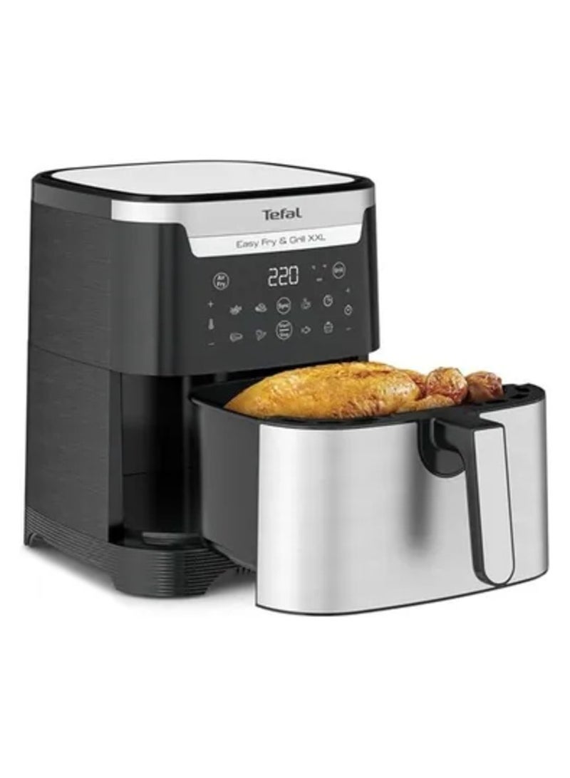 Tefal Touch Digital Air Fryer Easy Fry & Grill XXL, 6.5 Liter, 1800 Watt, Black Silver - EY801D15 6.5 L 1800 W EY801D15 black and silver