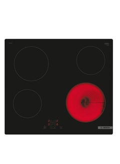 بوش Built in Electric Hob 60 cm, Ceramic, Touch Control, childproof lock, 17 power levels, Series 4 - PKE611BA2E Black  - Image 1