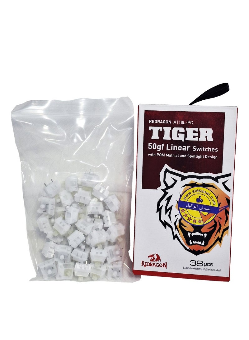 REDRAGON A118L-PC Tiger 50gf Linear Switches With POM Material - 38PCS - Image 2