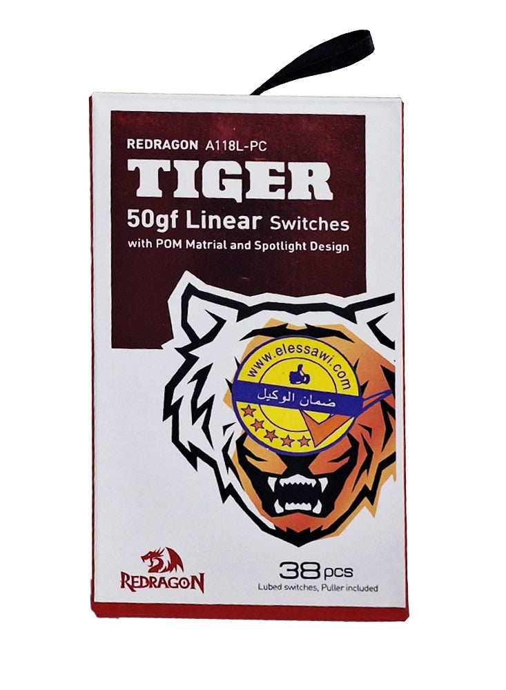 REDRAGON A118L-PC Tiger 50gf Linear Switches With POM Material - 38PCS - Image 1
