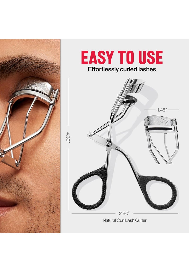 ريفلون Natural Curl Eyelash Curler, Beauty Stocking Stuffers for Women, Gives Natural Lash Lift, Finger Grips for Non-Slip Grip, 1 Count Silver/Black - Image 3