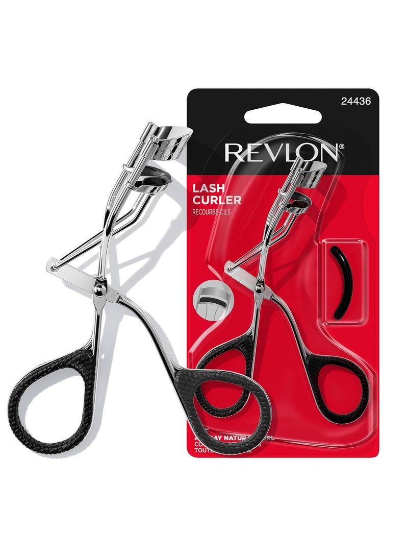 ريفلون Natural Curl Eyelash Curler, Beauty Stocking Stuffers for Women, Gives Natural Lash Lift, Finger Grips for Non-Slip Grip, 1 Count Silver/Black - Image 2