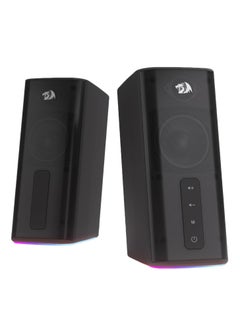 GS814 Wireless Desktop Speakers, RGB, BT/AUX, 20W , BT 5.0 wireless mode adopted for premium lossless sound quality, stable and no-delay audio transmission makes you get 100% enjoyed with your playlists from your phone, tablet or laptop - Black