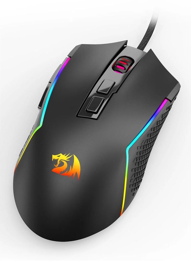 REDRAGON - Wired Gaming Mouse M613- RGB Trident Lite , Lightweight 8000 DPI , 7 Programmable Buttons or personalized in-game controls and  programmable light patterns for dynamic visuals - Black - Image 1