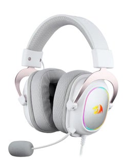 H510 Zeus-X RGB White Wired Gaming Headset - 7.1 Surround Sound - 53MM Audio Drivers in Memory Foam Ear Pads w/Durable Fabric Cover- Multi Platforms Headphone - USB Powered for PC/PS4/NS