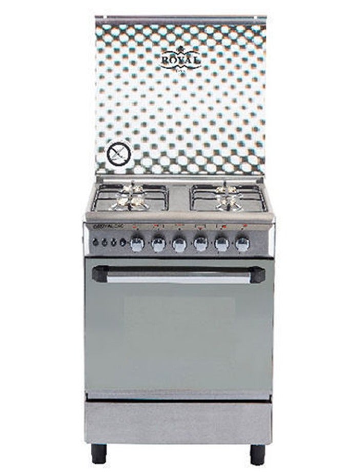 رويال Royal Gas Cooker Tower 4 Burners 60×60 cm With Fan Stainless Steel ,337 TR60-E-SS-V 337 TR60-E-SS-V silver 