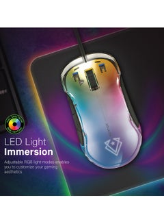 VERTUX RGB Wired Gaming Mouse, Lightweight 12000 DPI Gaming Mice with Polling Control Button, Translucent LED-Backlit, Multi-Surface Tracking and 5 Programmable Buttons for Gamers, Phoenix Black  - Image 2