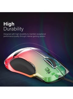 VERTUX RGB Wired Gaming Mouse, Lightweight 12000 DPI Gaming Mice with Polling Control Button, Translucent LED-Backlit, Multi-Surface Tracking and 5 Programmable Buttons for Gamers, Phoenix Black  - Image 3