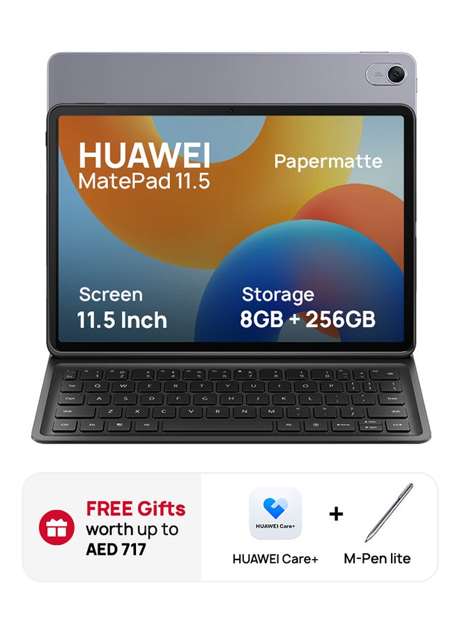 HUAWEI MatePad 11.5 Tablet PaperMatte Edition Gray WiFi 8GB RAM 256GB With Smart Keyboard And M-Pen Lite - Middle East Version  - Image 1
