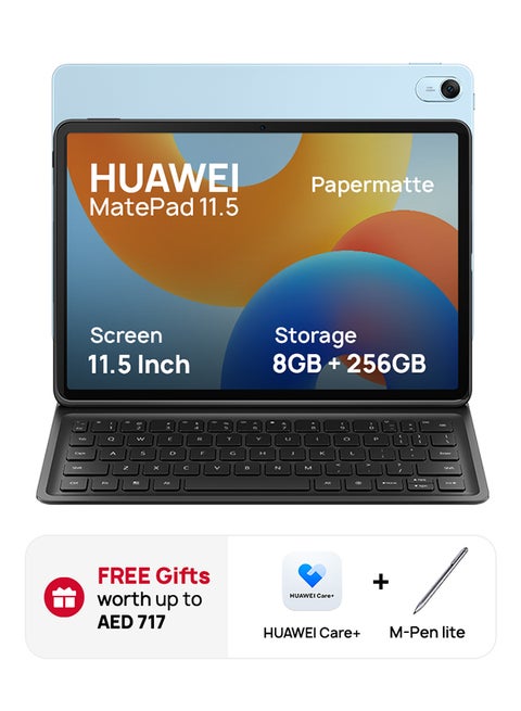 MatePad 11.5 Tablet PaperMatte Edition Blue WiFi 8GB RAM 256GB With Smart Keyboard And M-Pen Lite - Middle East Version