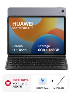 هواوي MatePad 11.5 Tablet Gray WiFi 6GB RAM 128GB, with Smart Keyboard and M-Pen Lite - Middle East Version  - Image 1