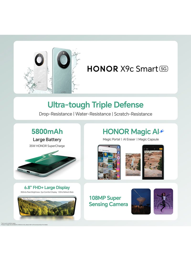 Honor X9c Smart 5G Dual SIM Ocean Cyan 8GB RAM 256GB Dual SIM - Middle East Version - Image 2