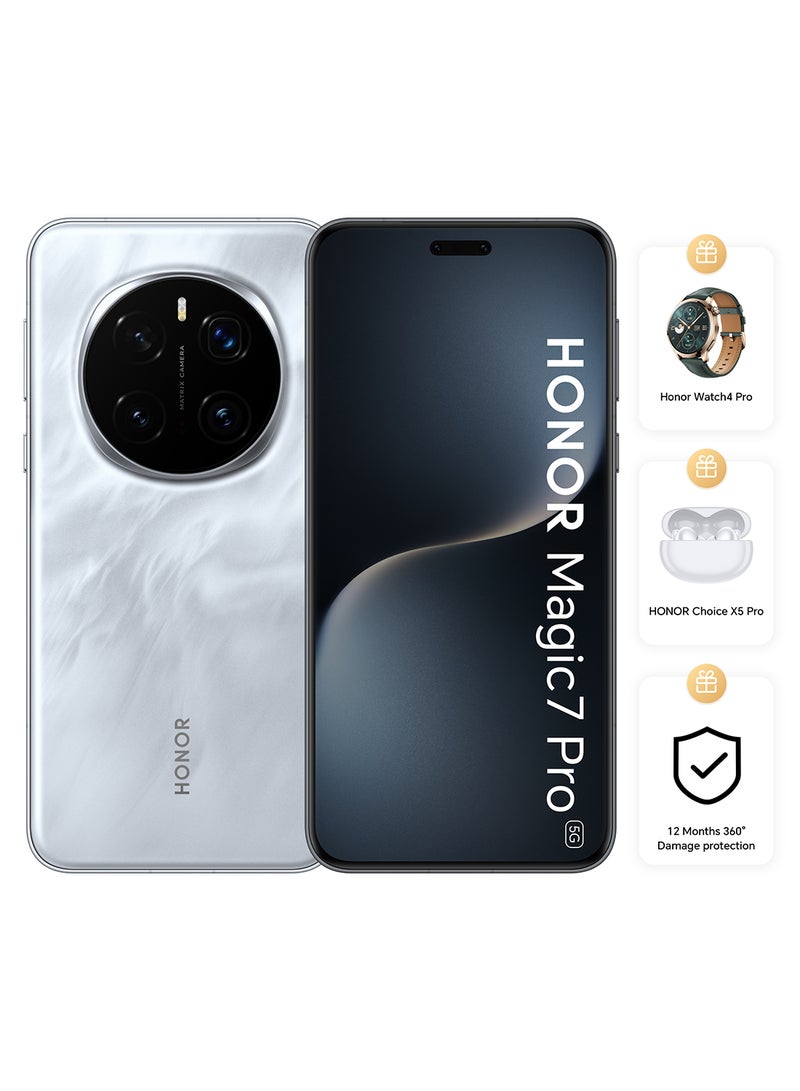 Honor - Magic 7 Pro Dual SIM 5G Lunar Shadow Grey 12GB RAM 512GB With Honor Watch 4 Pro + X5 Pro Earbuds + 12 Month 360° Damage Protection - Middle East Version - Image 1
