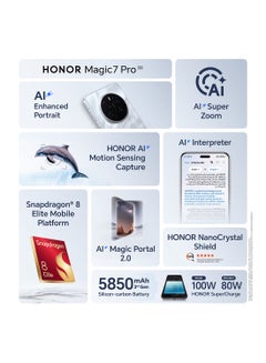Honor Magic 7 Pro Dual SIM 5G Lunar Shadow Grey 12GB RAM 512GB With Instax Mini Photo Printer + S7 Earbuds + 6Month 360° Damage Protection - Middle East Version  - Image 3