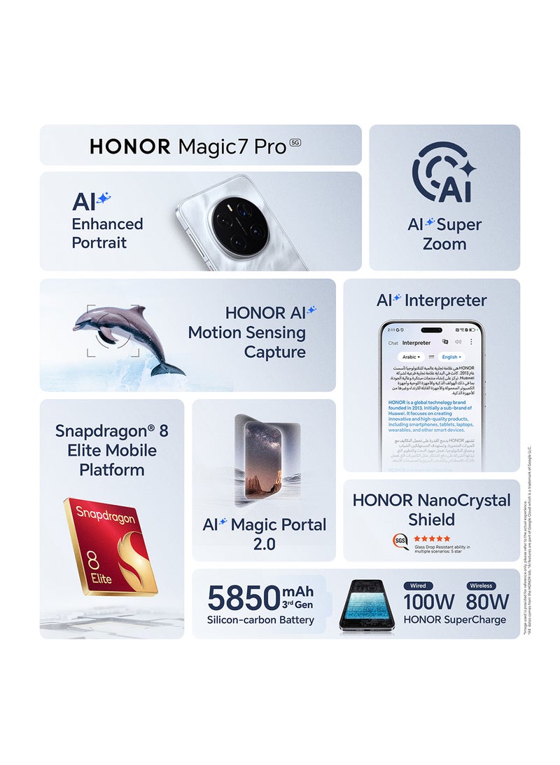 Honor Magic 7 Pro Dual SIM 5G Lunar Shadow Grey 12GB RAM 512GB With Instax Mini Photo Printer + S7 Earbuds + 6Month 360° Damage Protection - Middle East Version  - Image 3