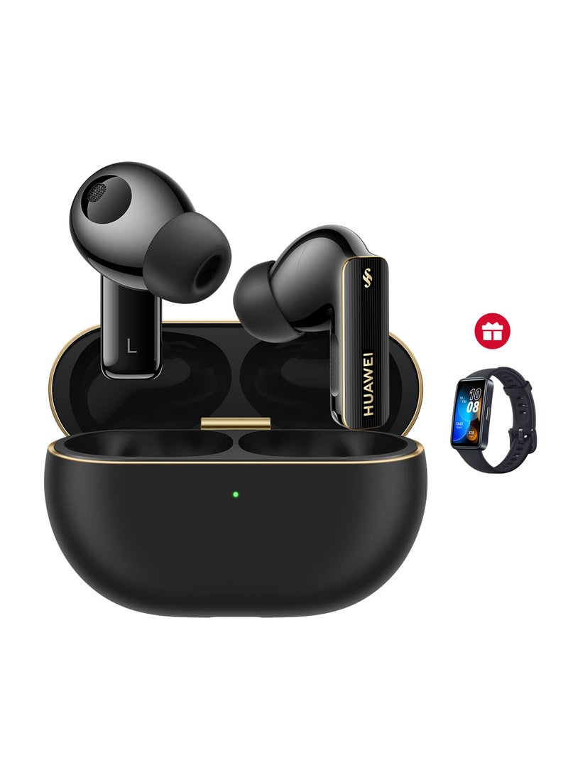 HUAWEI - FreeBuds Pro 4 Wireless Bluetooth Earbuds, Dual-driver True Sound, Stable&Clear Calls, Intelligent Dynamic ANC, Head Motion Controls, iOS&Android, Lossless Sound Quality, AI call-noise-cancellation, [ Free Band 8 ] Black - Image 1