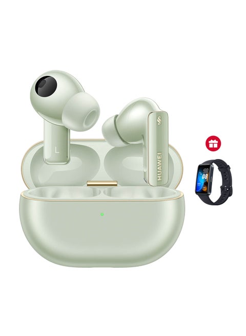 FreeBuds Pro 4 Wireless Bluetooth Earbuds, Dual-driver True Sound, Stable&Clear Calls, Intelligent Dynamic ANC, Head Motion Controls, iOS&Android, Lossless Sound Quality, AI call-noise-cancellation, [ Free Band 8 ] Green
