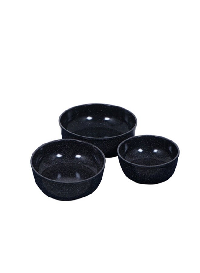 نيو فلام Midas Cast Aluminum With Ecolon Coating Round Ovenware Set 3-Piece Set Galaxy Marble  - Image 1