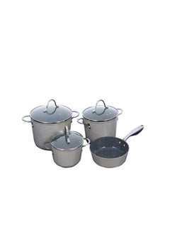 Neoflam Chef Master Forged Aluminum With Marble Coating Cookware Set 7 Pieces Set Gray  - Image 1