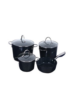 Neoflam Chef Master Forged Aluminum With Marble Coating Cookware Set 7 Pieces Set Black  - Image 1