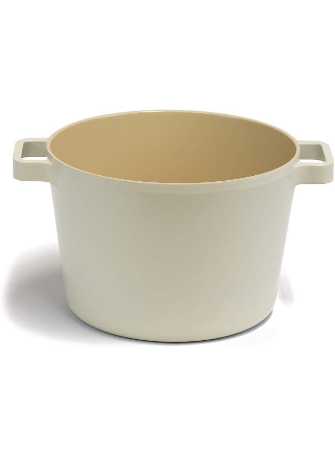 نيو فلام Fika Off White Sand Deep Casserole 22 Cm Ih Induction Technology Nonstick Modern Design Off White Sand 22 Cm  - Image 3