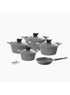 Neoflam Aeni Cooking Set 11 Pieces Nonstick Diecasted Aluminum Stockpot18 20 24 28 Frypan Grey Marble  - Image 5