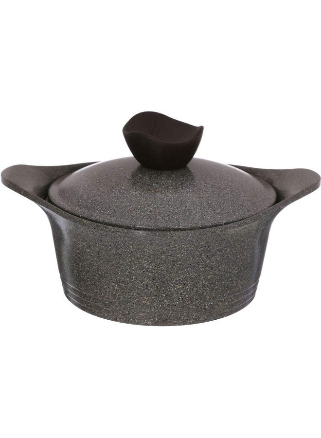 نيو فلام Aeni Cooking Set 11 Pieces Nonstick Diecasted Aluminum Stockpot18 20 24 28 Frypan Grey Marble  - Image 2
