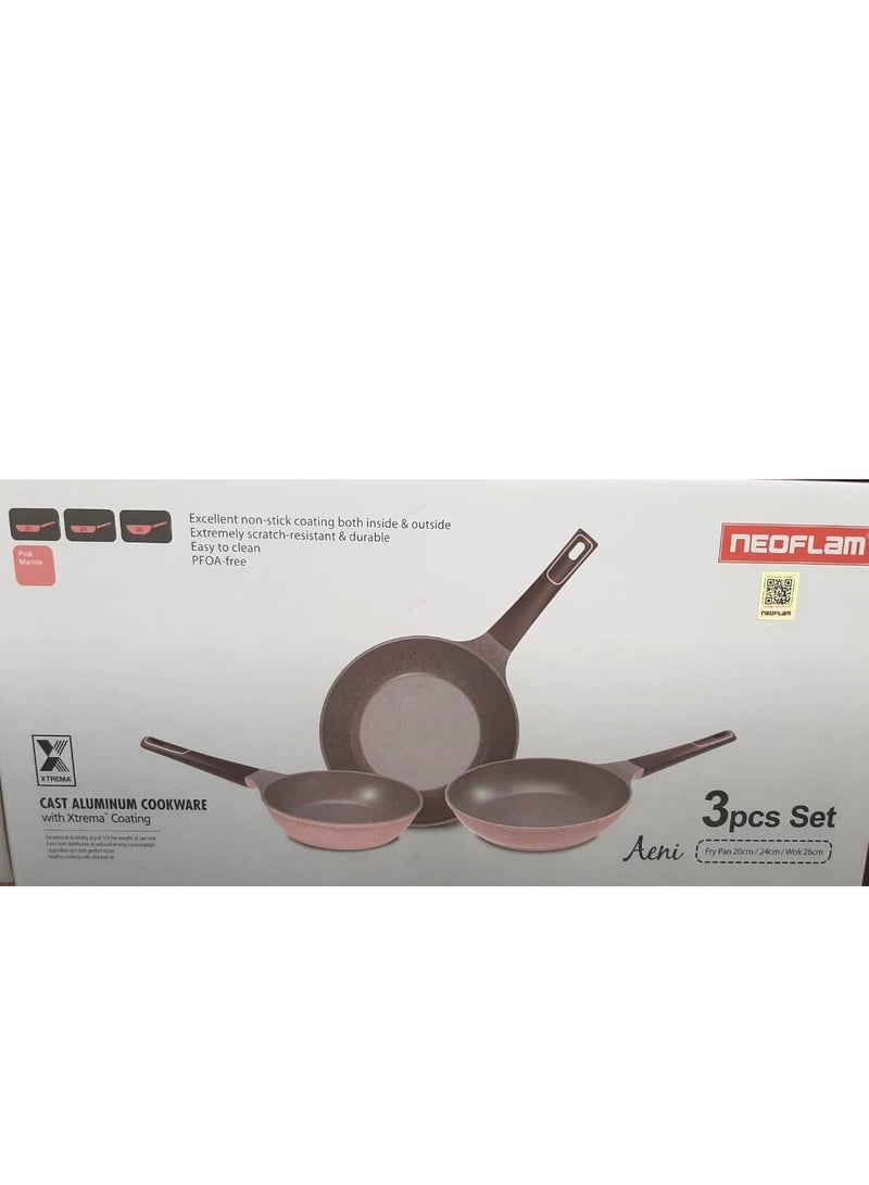 نيو فلام طقم تيلي 3 قطع 1 ووك 26 سم 2 مقلاة 20 24 سم - Image 2