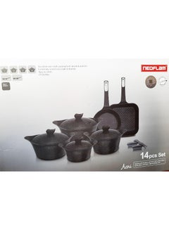 Neoflam Aeni Non-Stick Aluminum Cooking Pot 14-Piece Set Galaxy Marble  - Image 2