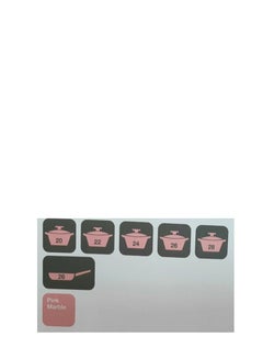 Neoflam Pote Cooking Set 11 Pieces Sizes Pots 20 Cm 22 Cm 24 Cm 26 Cm 28 Cm Frypans 26 Cm Decast Aluminum With Ecolon Coating Marble Top Coating Pink  - Image 3