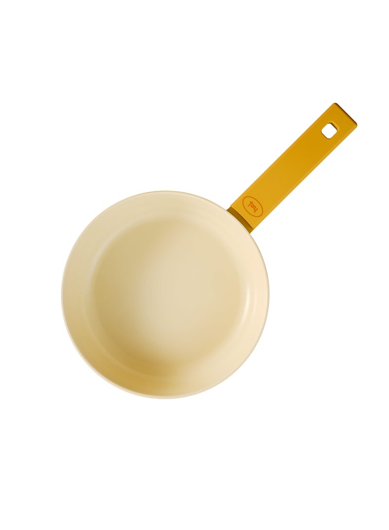 نيو فلام Hejmini Wokpan 18 Cm With Glass Lid Modern Integrated Hand Yellow  - Image 3