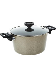 Neoflam Reverse Forged Aluminum With Marble Coating Cookware Set With Glass Lid 7 Pieces Set (Pot 20 24 28cm Frypan 24cm) Warm Marble  - Image 3