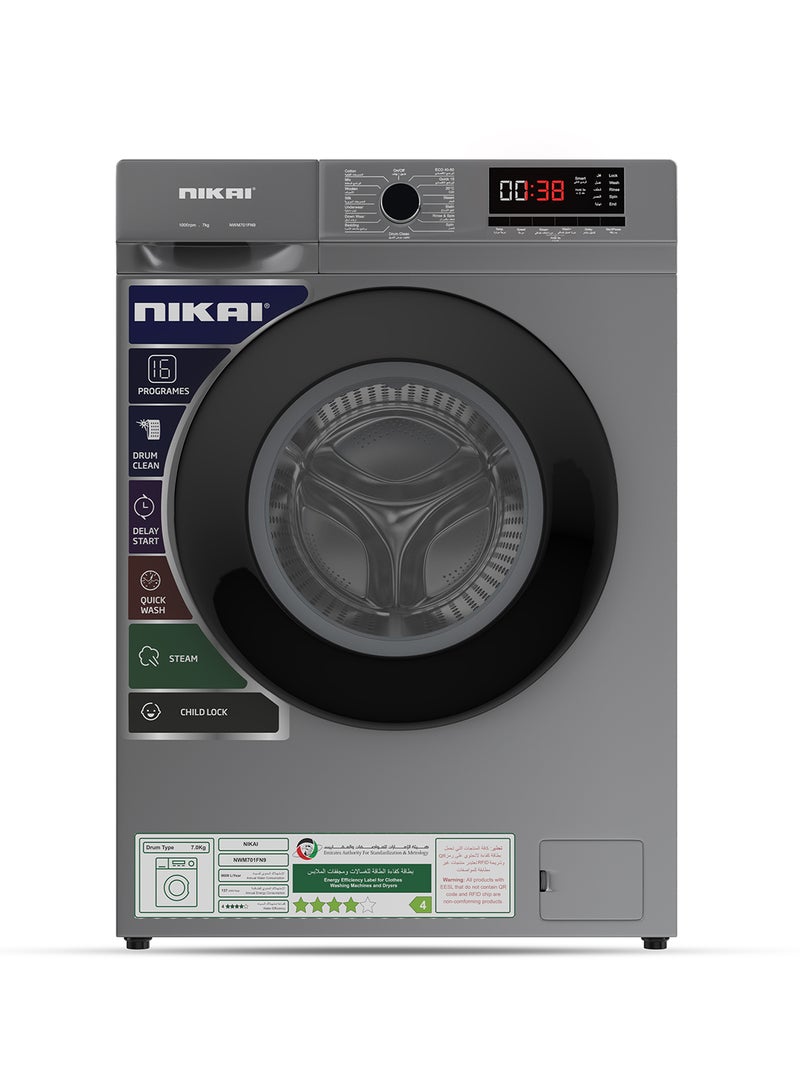 Bundle 500L Double Door Frost Free Refrigerator (NRF500FSS) + 7kg FL Fully Automatic Washing Machine (NWM700FN9S) + Microwave 20L (NMO616) 113 W NRF500FSS+ NWM+NM0 Silver