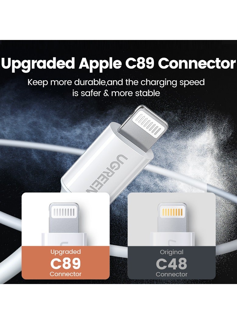 Ugreen USB-A to Lightning Cable 2.4A Max White 1M White  - Image 4