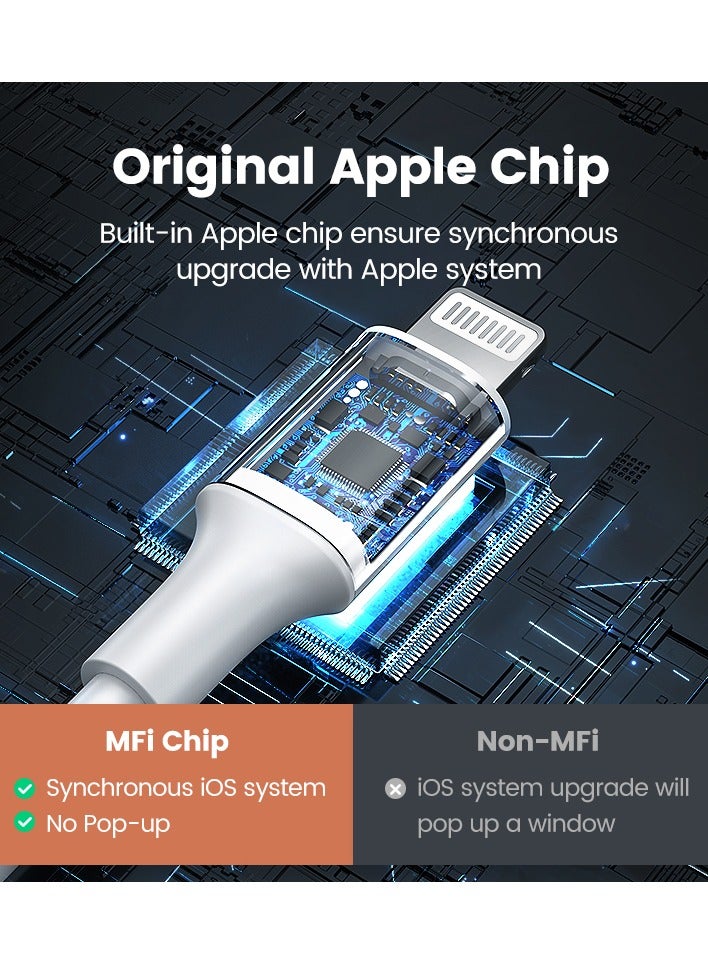 Ugreen USB-A to Lightning Cable 2.4A Max White 1M White  - Image 5