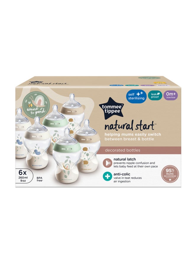 تومي تيبي Pack Of 6 Baby Feeding Bottle 260 ML, 0 Months + - Image 2