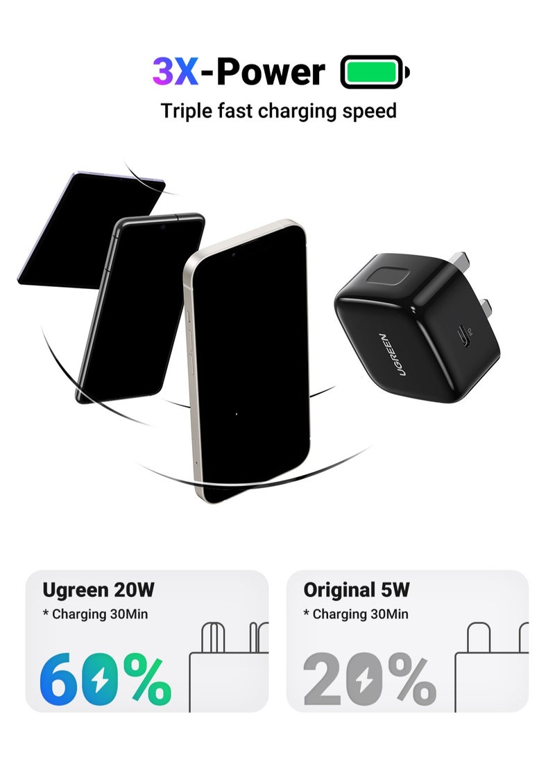 يو جرين PD20W Fast Charger UK Black  - Image 3