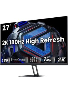 Xiaomi 27" Inch Display Gaming Monitor QHD (2560x1440) LCD G27Qi 2K, 180Hz Refresh Rate, Upto 1ms Response Time, 2× HDMI2.0, Fast IPS & AMD Freesync - ELA5597UK | Black  - Image 2