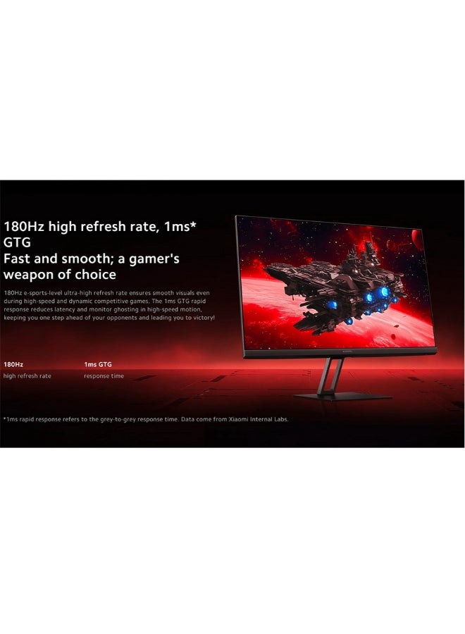 Xiaomi - 23.8" Inch Flat Gaming Monitor (1920x1080) G24i, FreeSync, Upto 1ms Response Time, 180Hz Refresh Rate, IPS Panel Type with x1 HDMI Port - ELA5627UK | Black - Image 1