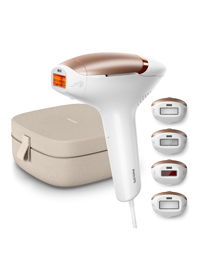 Philips Lumea 9000 Series Ipl Hair Removal Device Smartskin Sensor Clinically Proven Performance, 4 Attachments Rose Gold/White 