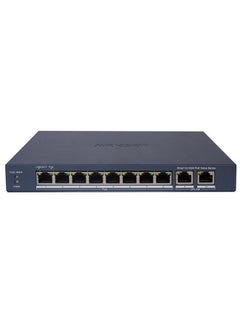 HIKVISION DS-3E1310P-EI/M 8-Port Fast Ethernet Smart PoE Switch, 2 × Gigabit Ports, 60W PoE Power Budget, 6 kV Surge Protection, IEEE 802.3af/at, 300m Long Range PoE, 802.1Q VLAN, STP/RSTP Loop Prevention, PoE Watchdog, Port Isolation, 9.6 Gbps Switching Capacity, Metal Shell, Desk/Wall-Mounted, CE, RoHS Certified Blue 