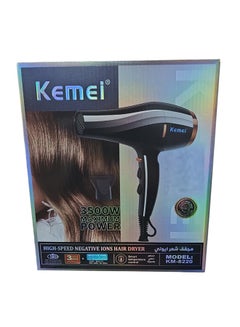 كيمي Km-8820 Professional Ionic Hair Dryer With High Power And Different Speeds In Black  - Image 1